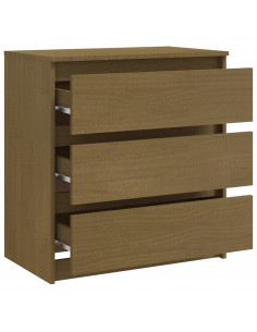 Comodino Miele 60x36x64 cm in Legno Massello di Pino