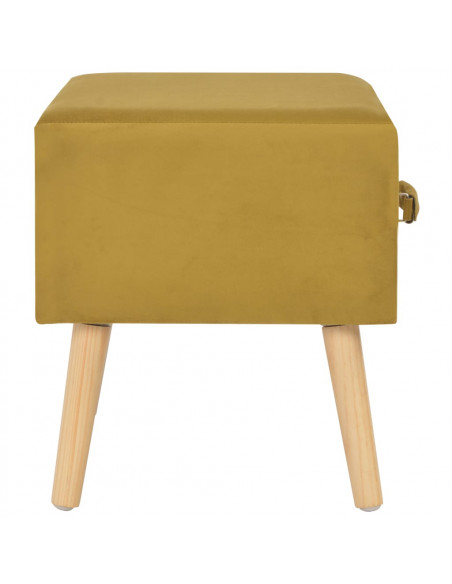 Comodino Mustard 40x35x40 cm in Velluto