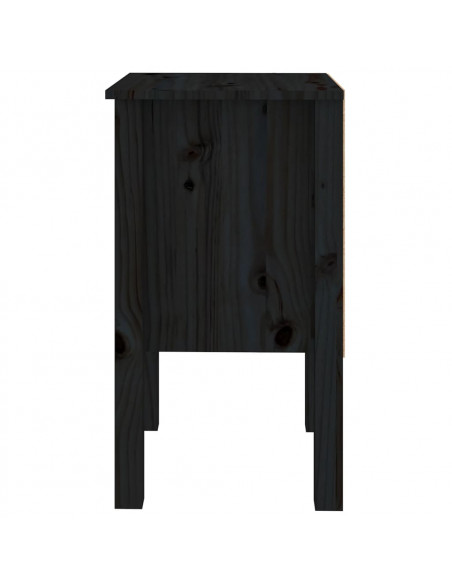 Comodino Nera 40x35x61,5 cm in Legno Massello di Pino
