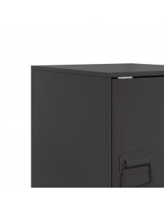 Comodino Nero 34,5x39x44 cm in Acciaio