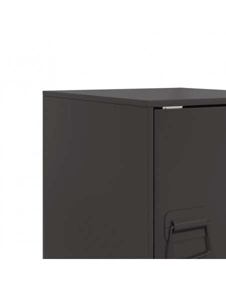 Comodino Nero 34,5x39x44 cm in Acciaio