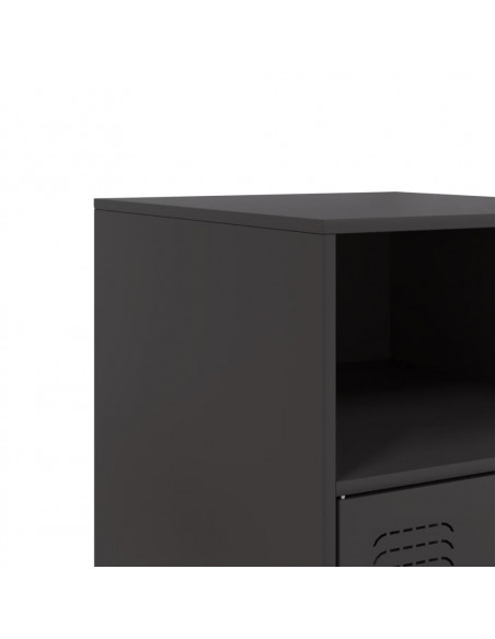 Comodino Nero 34,5x39x62 cm in Acciaio