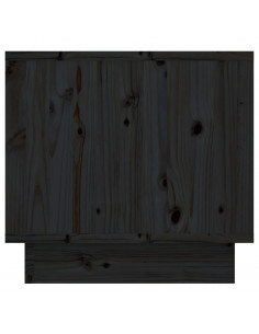 Comodino Nero 35x34x32 cm in Legno Massello di Pino