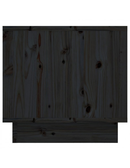 Comodino Nero 35x34x32 cm in Legno Massello di Pino