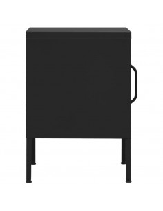 Comodino Nero 35x35x51 cm in Acciaio