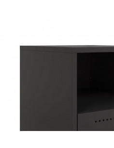 Comodino Nero 36x39x43,5 cm in Acciaio