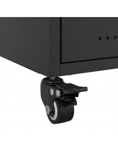 Comodino Nero 36x39x43,5 cm in Acciaio