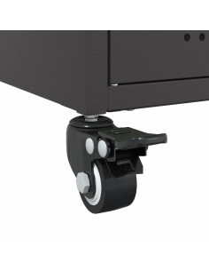 Comodino Nero 36x39x59 cm in Acciaio