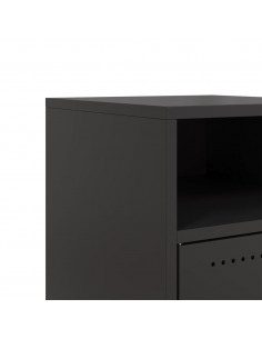 Comodino Nero 36x39x59 cm in Acciaio