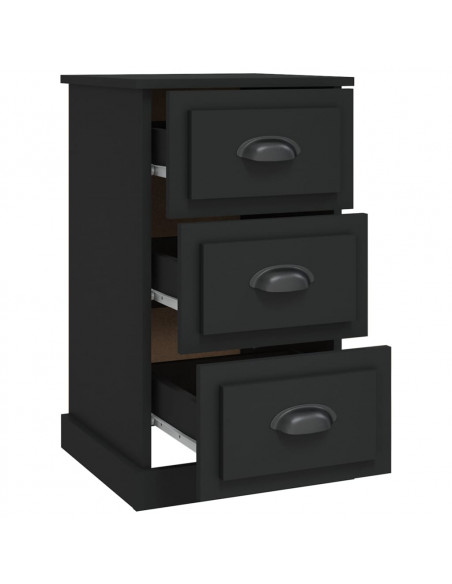 Comodino Nero 39x39x67 cm in Legno Multistrato