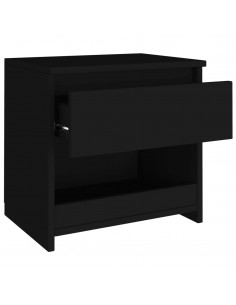 Comodino Nero 40x30x39 cm in Legno Multistrato
