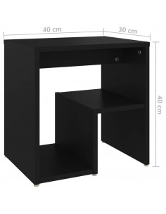 Comodino Nero 40x30x40 cm in Legno Multistrato