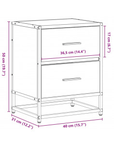 Comodino Nero 40x31x50 in Truciolato