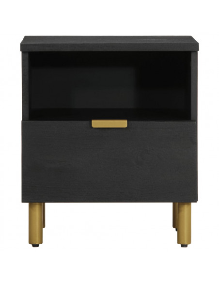 Comodino Nero 40x33x46 cm in Legno Multistrato