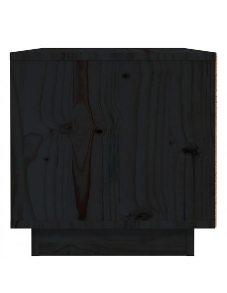 Comodino Nero 40x34x35 cm in Legno Massello di Pino