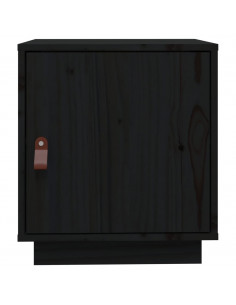Comodino Nero 40x34x45 cm in Legno Massello di Pino