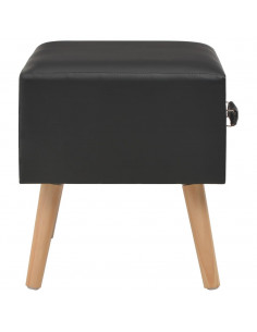 Comodino Nero 40x35x40 cm in Similpelle