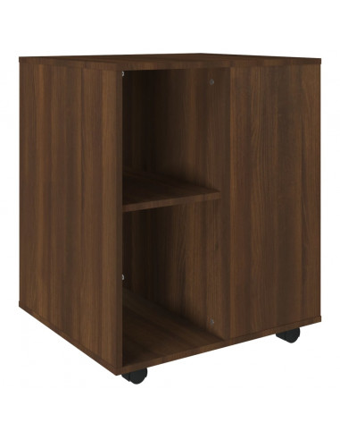 Armadietto con Ruote Rovere Marrone 60x53x72 cm in Legno