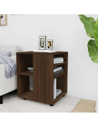 Armadietto con Ruote Rovere Marrone 60x53x72 cm in Legno