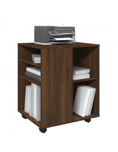 Armadietto con Ruote Rovere Marrone 60x53x72 cm in Legno