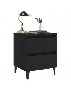 Comodino Nero 40x35x50 cm in Legno Multistrato