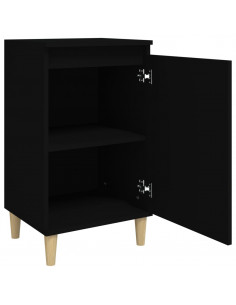 Comodino Nero 40x35x70 cm in Legno Multistrato