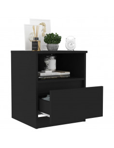 Comodino Nero 40x40x50 cm in Legno Multistrato