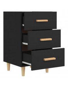 Comodino Nero 40x40x66 cm in Legno Multistrato