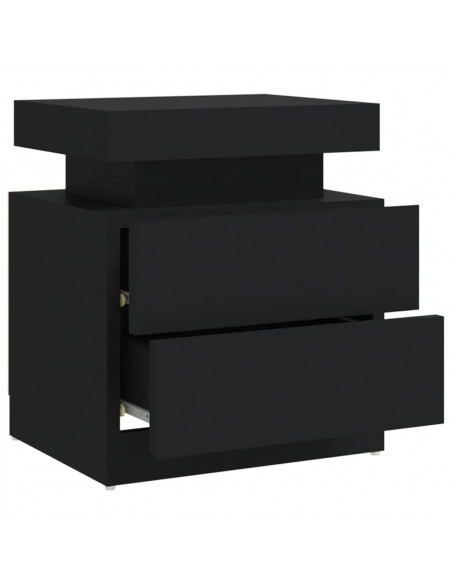 Comodino Nero 45x35x52 cm in Legno Multistrato