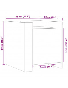 Comodino Nero 45x50x50 cm in Legno Multistrato