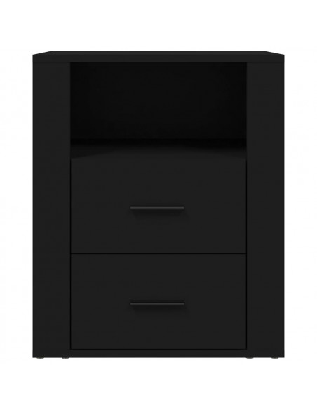 Comodino Nero 50x36x60 cm in Legno Multistrato