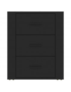 Comodino Nero 50x36x60 cm in Legno Multistrato