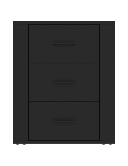 Comodino Nero 50x36x60 cm in Legno Multistrato
