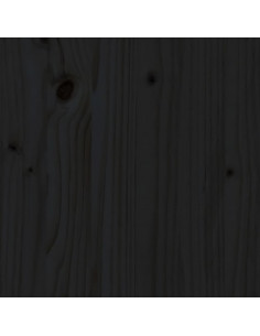 Comodino Nero 79,5x38x65,5 cm in Legno Massello di Pino