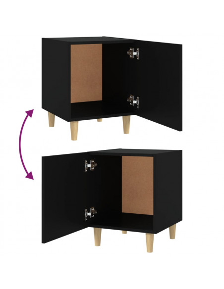 Comodino Nero in Legno Multistrato