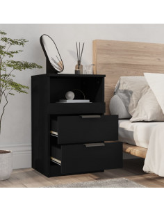 Comodino Nero in Legno Multistrato