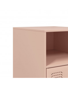 Comodino Rosa 34,5x39x62 cm in Acciaio