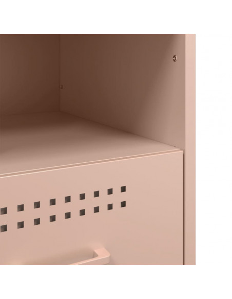 Comodino Rosa 36x39x50,5cm in Acciaio Laminato a Freddo