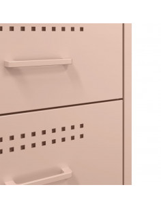 Comodino Rosa 36x39x68cm in Acciaio Laminato a Freddo