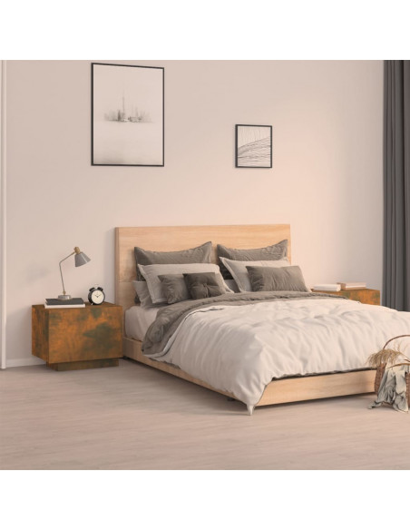 Comodino Rovere Fumo 100x35x40 cm Legno Multistrato