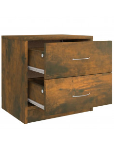 Comodino Rovere Fumo 40x30x40 cm in Legno Ingegnerizzato