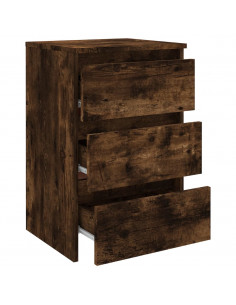 Comodino Rovere Fumo 40x35x62,5 cm in Legno Multistrato