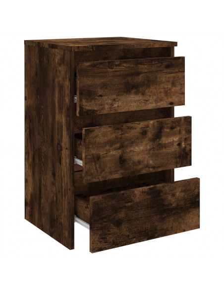 Comodino Rovere Fumo 40x35x62,5 cm in Legno Multistrato