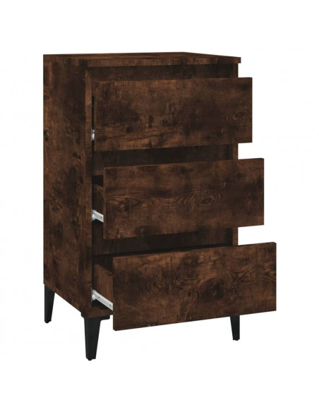 Comodino Rovere Fumo 40x35x70 cm Legno Multistrato