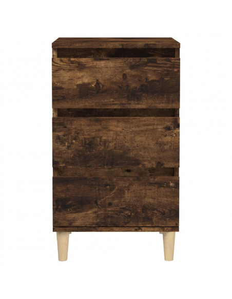 Comodino Rovere Fumo 40x35x70 cm Legno Multistrato