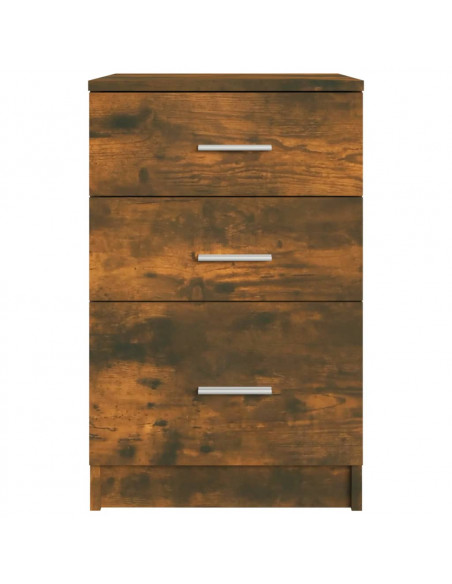 Comodino Rovere Fumo 40x40x63 cm in Legno Multistrato