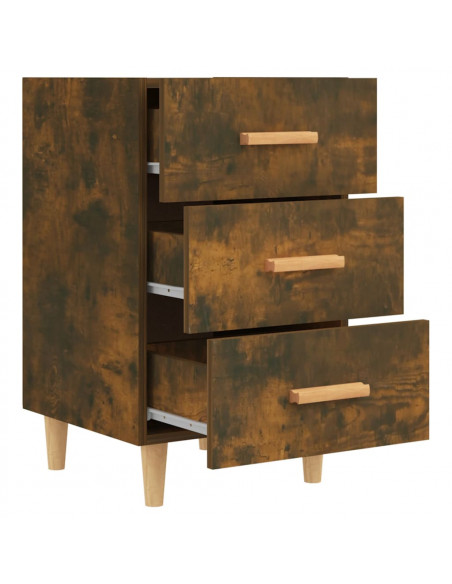 Comodino Rovere Fumo 40x40x66 cm in Legno Multistrato