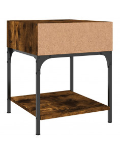 Comodino Rovere Fumo 40x41x50 cm in Legno Multistrato