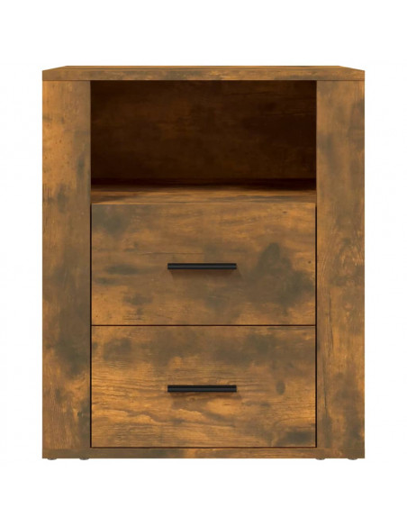 Comodino Rovere Fumo 50x36x60 cm Legno Multistrato
