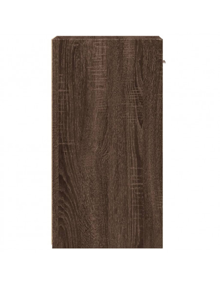 Comodino Rovere Marrone 35x34x65 cm in Legno Multistrato
